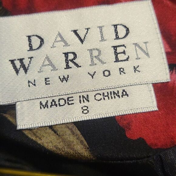 Size 8 David Warren Floral Silk Maxi Dress - Picture 3 of 4